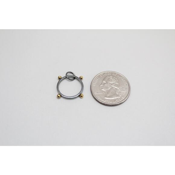 Black Finish Circle Pendant with Bronze Granulation - Picture 3 of 4